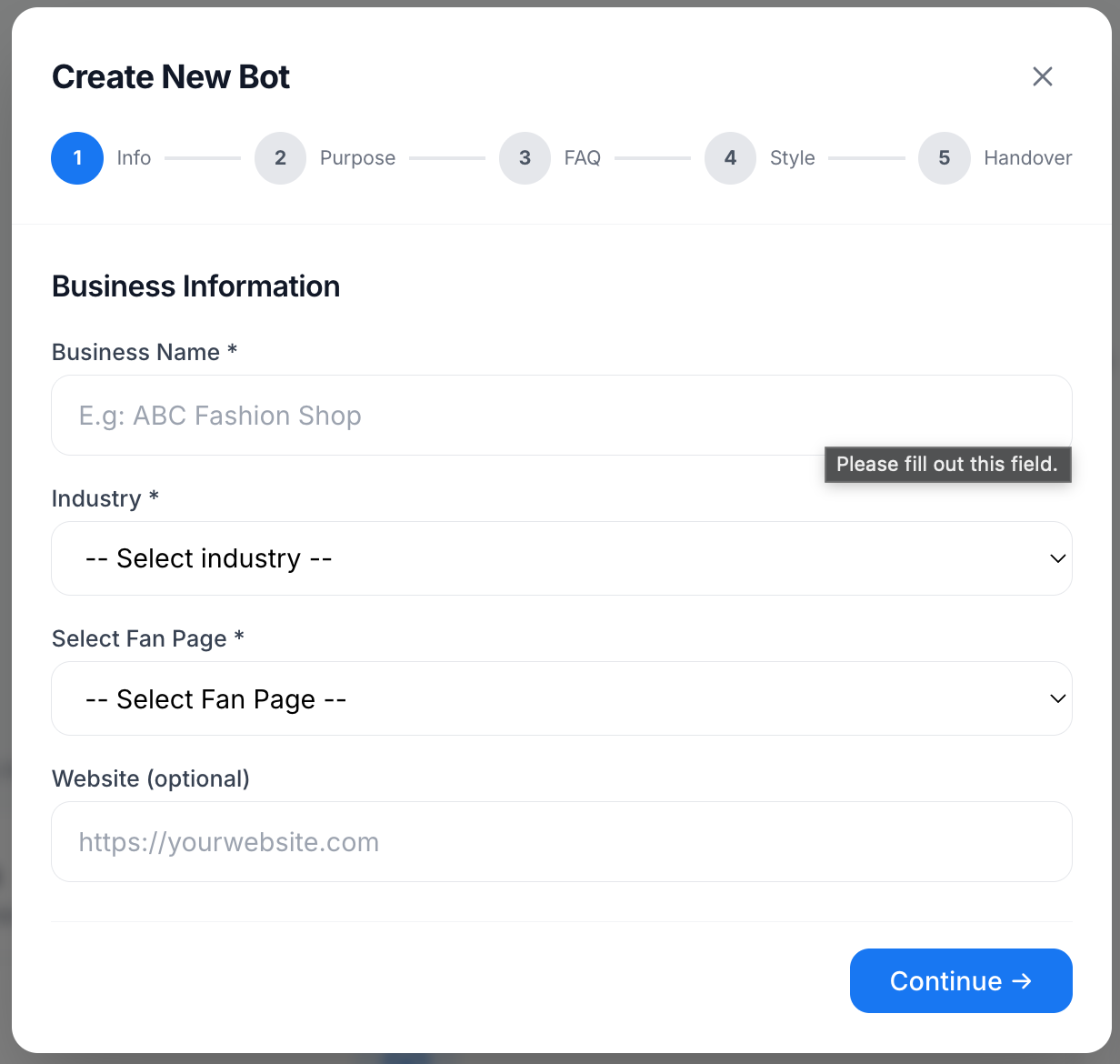 Step 1: Thong tin doanh nghiep